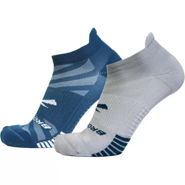 Brooks Ghost Lite No Show Socks I Performance Running Comfort Fit with Arch Support for Men ampamp Women 2Pack SetMoroccan Blue  Sky