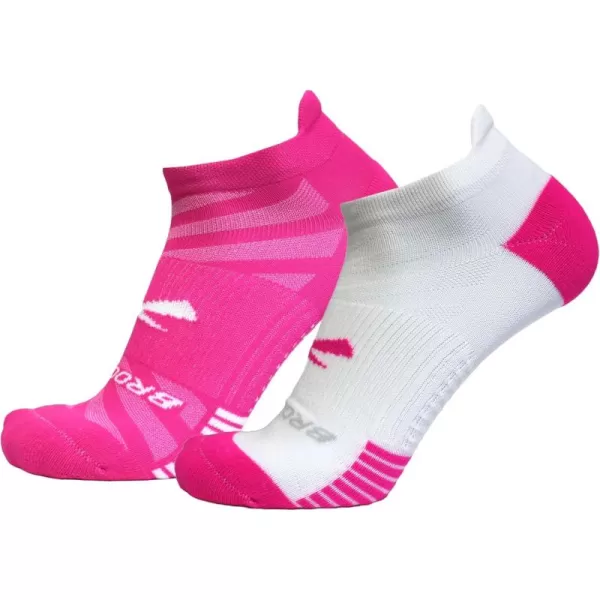 Brooks Ghost Lite No Show Socks I Performance Running Comfort Fit with Arch Support for Men ampamp Women 2Pack SetPink  WhitePink