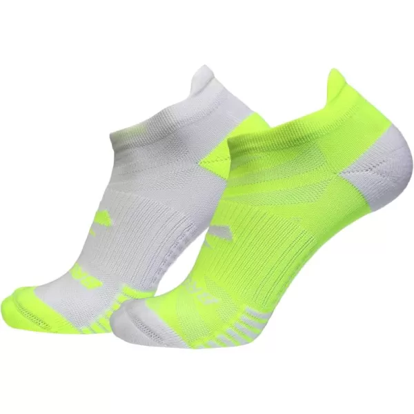 Brooks Ghost Lite No Show Socks I Performance Running Comfort Fit with Arch Support for Men ampamp Women 2Pack SetYellowWhite  WhiteYellow