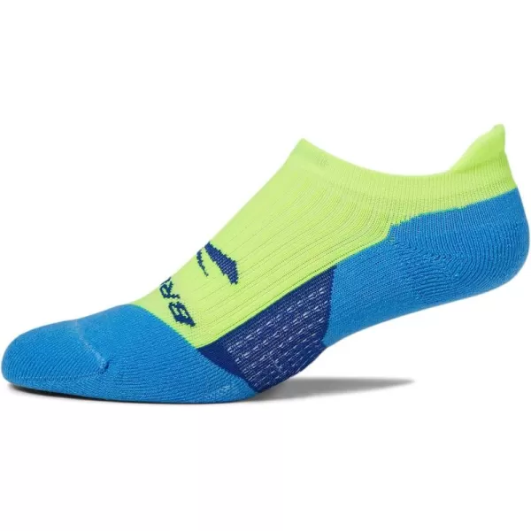 Brooks Ghost No Show Socks I Performance Running Low Profile Socks with Arch Support for Men ampamp WomenNeon YellowNavy