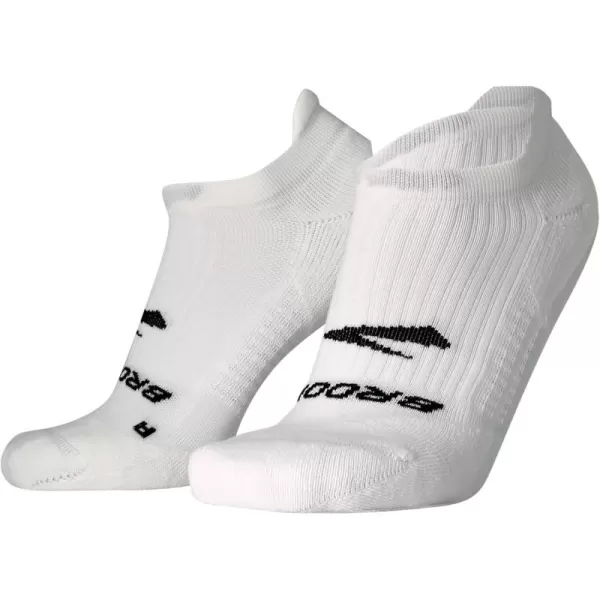 Brooks Ghost No Show Socks I Performance Running Low Profile Socks with Arch Support for Men ampamp WomenWhite