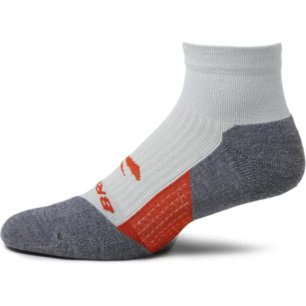 Brooks Ghost Quarter Socks I Performance Running Cushioned Socks with Arch Support for Men ampamp WomenLight Pikes PeakRed Clay