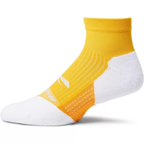 Brooks Ghost Quarter Socks I Performance Running Cushioned Socks with Arch Support for Men ampamp WomenSun GlowMarigoldWhite