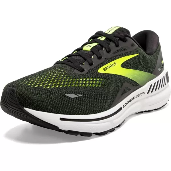 Brooks Mens Adrenaline GTS 23 Supportive Running ShoeBlack Black Nightlife Ebony
