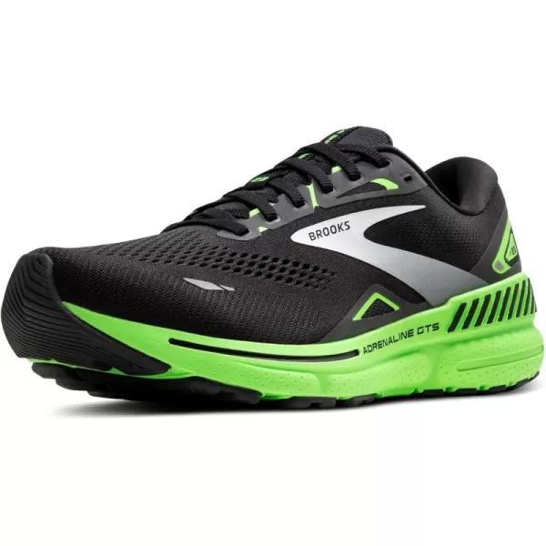 Brooks Mens Adrenaline GTS 23 Supportive Running ShoeBlackGreenWhite