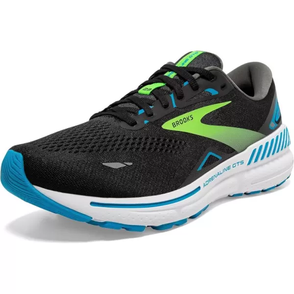 Brooks Mens Adrenaline GTS 23 Supportive Running ShoeBlackHawaiian OceanGreen
