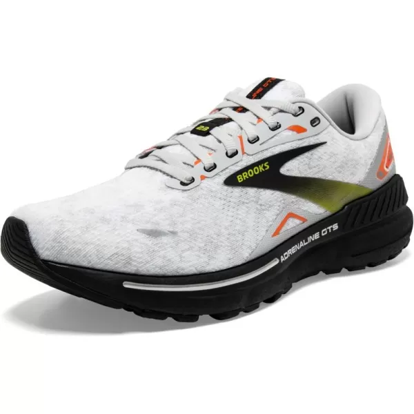 Brooks Mens Adrenaline GTS 23 Supportive Running ShoeOysterBlackRed Orange