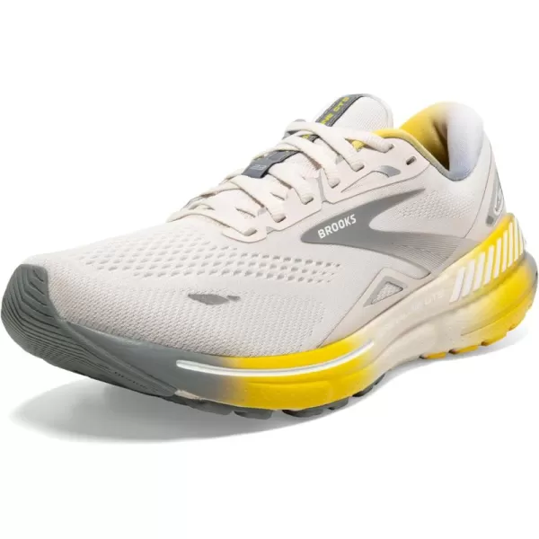Brooks Mens Adrenaline GTS 23 Supportive Running ShoeWhite SandGreyCyber Yellow