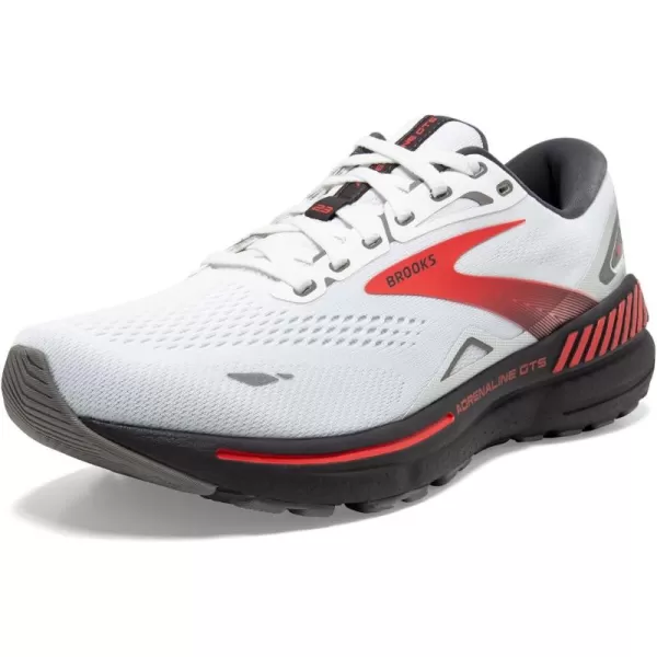 Brooks Mens Adrenaline GTS 23 Supportive Running ShoeWhiteBlackened PearlRed