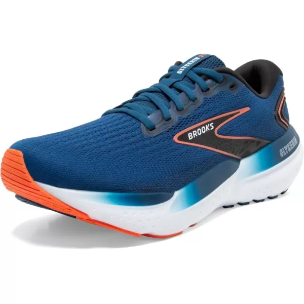 Brooks Mens Glycerin 21 Neutral Running ShoeBlue OpalBlackNasturtium