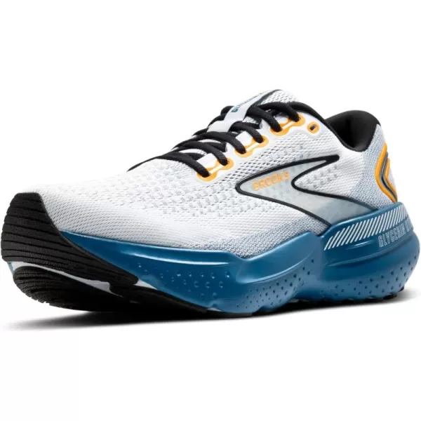 Brooks Mens Glycerin GTS 21 Supportive Running ShoeWhiteSapphireOrange