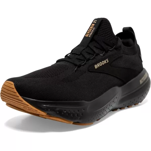 Brooks Mens Glycerin Stealthfit 21 Neutral Running ShoeBlackCreamBiscuit