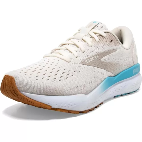 Brooks Womens Ghost 16 Neutral Running ShoeCoconutChateau GreyBlue