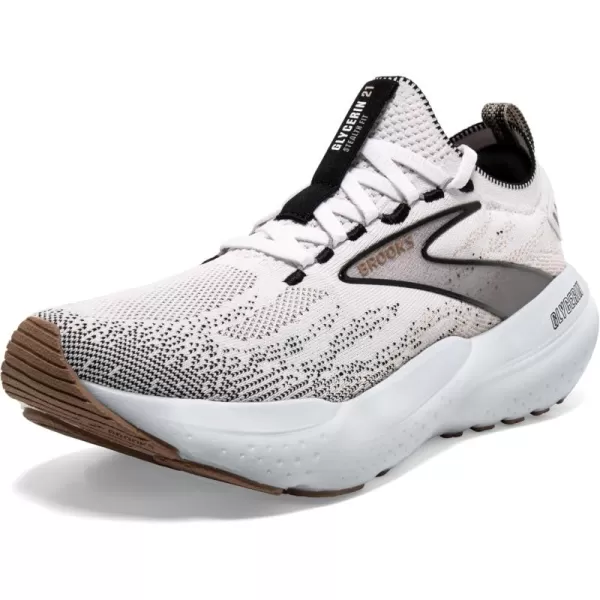 Brooks Womens Glycerin Stealthfit 21 Neutral Running ShoeWhiteGreyBlack