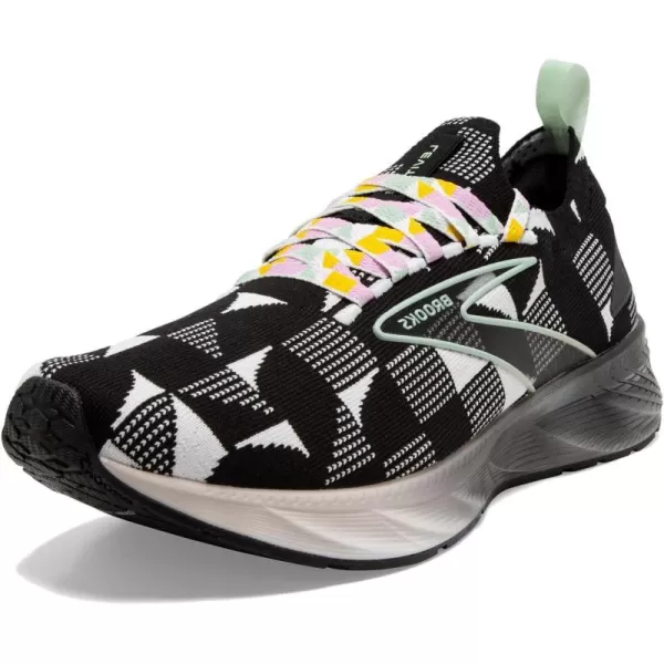 Brooks Womens Levitate Stealthfit 6 Neutral Running ShoeBlackWhiteSubtle Green