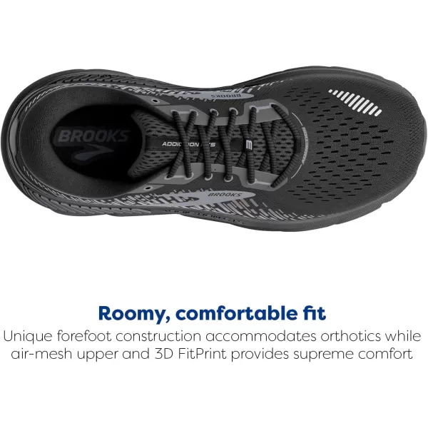 Brooks Mens Addiction GTS 15 Supportive Running ShoeBlackBlackEbony