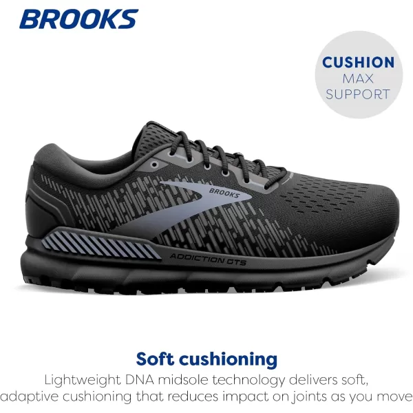 Brooks Mens Addiction GTS 15 Supportive Running ShoeBlackBlackEbony