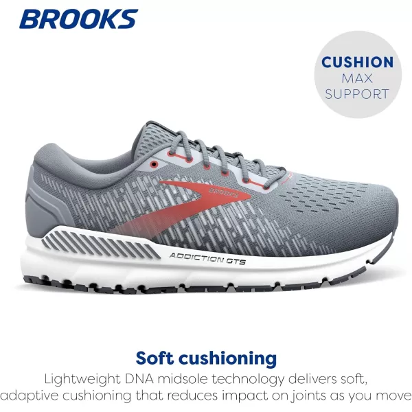 Brooks Mens Addiction GTS 15 Supportive Running ShoeGreyEbonyChili Oil