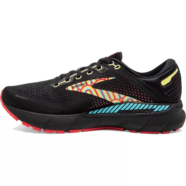 Brooks Mens Adrenaline GTS 22 Supportive Running ShoeBlackBlueBittersweet