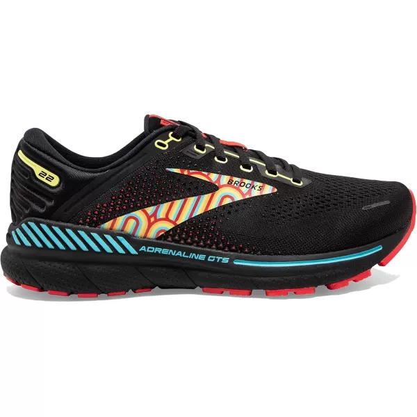 Brooks Mens Adrenaline GTS 22 Supportive Running ShoeBlackBlueBittersweet