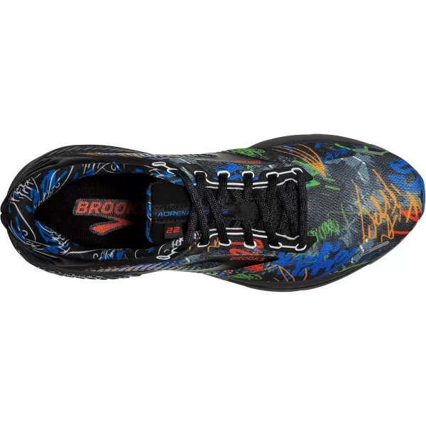 Brooks Mens Adrenaline GTS 22 Supportive Running ShoeBlackBlueCherry Tomato