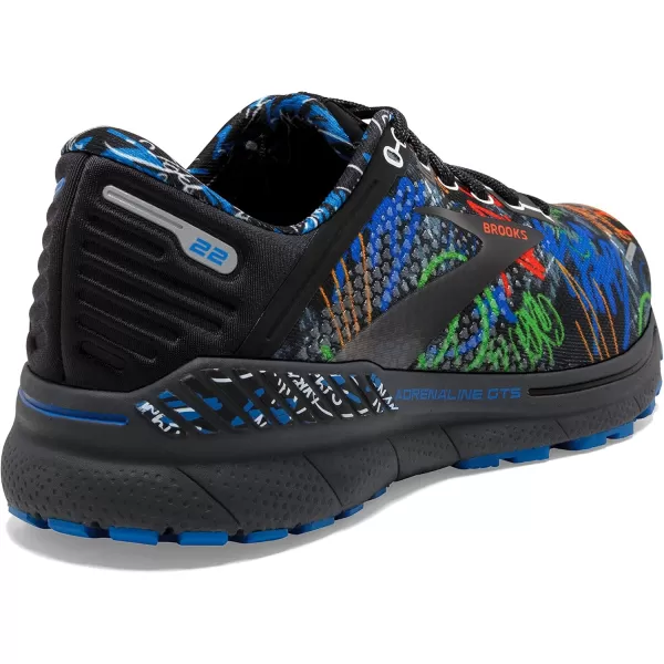 Brooks Mens Adrenaline GTS 22 Supportive Running ShoeBlackBlueCherry Tomato
