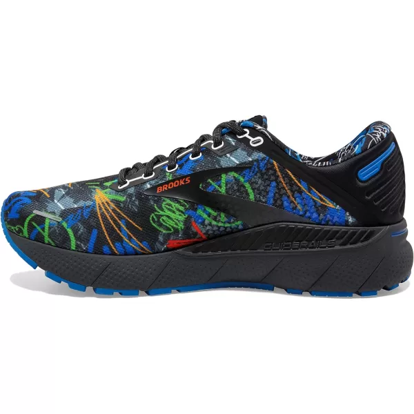 Brooks Mens Adrenaline GTS 22 Supportive Running ShoeBlackBlueCherry Tomato