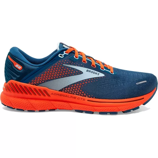 Brooks Mens Adrenaline GTS 22 Supportive Running ShoeBlueLight BlueOrange