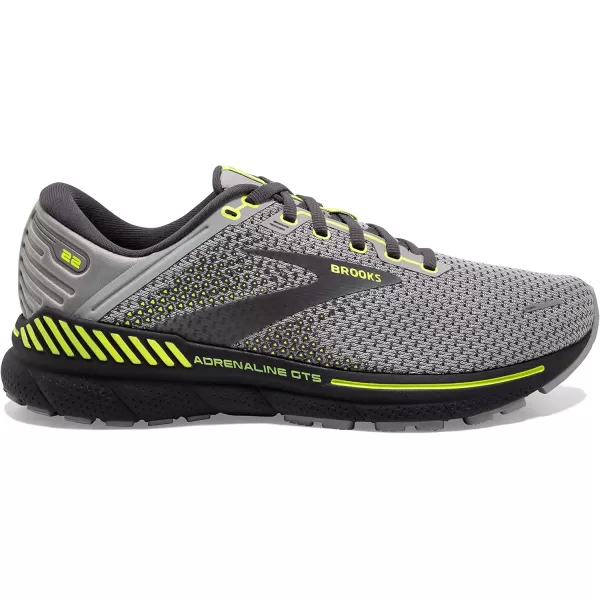 Brooks Mens Adrenaline GTS 22 Supportive Running ShoeGreyPearlNightlife
