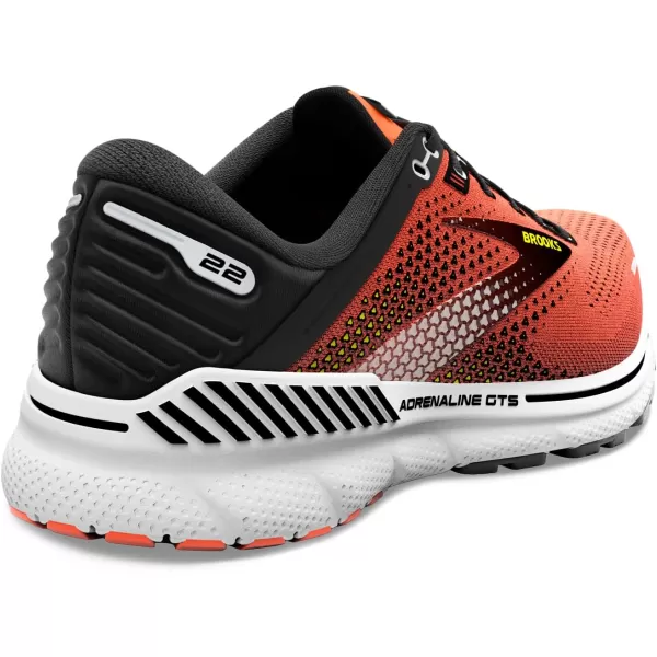 Brooks Mens Adrenaline GTS 22 Supportive Running ShoeOrangeBlackWhite