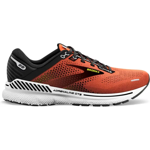 Brooks Mens Adrenaline GTS 22 Supportive Running ShoeOrangeBlackWhite