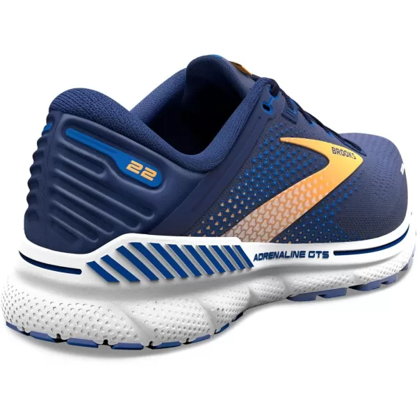 Brooks Mens Adrenaline GTS 22 Supportive Running ShoePeacoatOrangeWhite