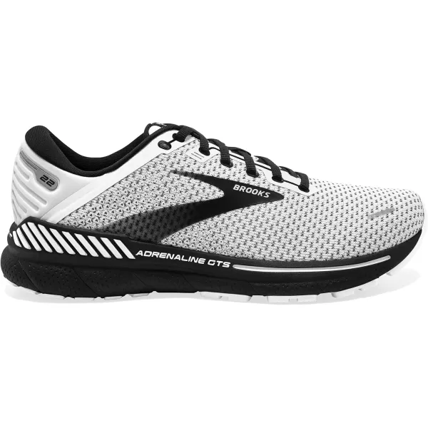 Brooks Mens Adrenaline GTS 22 Supportive Running ShoeWhiteGreyBlack
