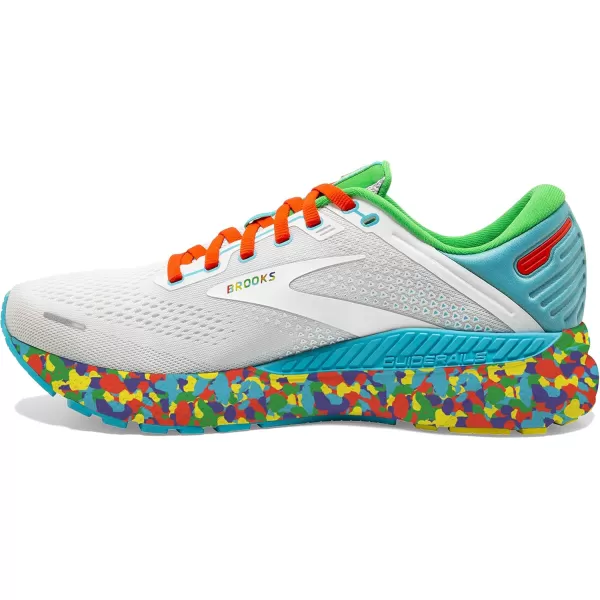 Brooks Mens Adrenaline GTS 22 Supportive Running ShoeWhiteRedGreen
