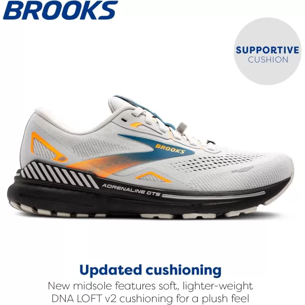 Brooks Mens Adrenaline GTS 23 GTX Waterproof Supportive Running ShoeOyster MushroomOrangeBlue