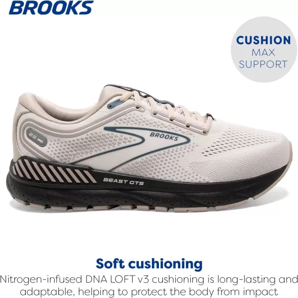 Brooks Mens Beast GTS 23 Supportive Running ShoeChateau GreyWhite SandBlue