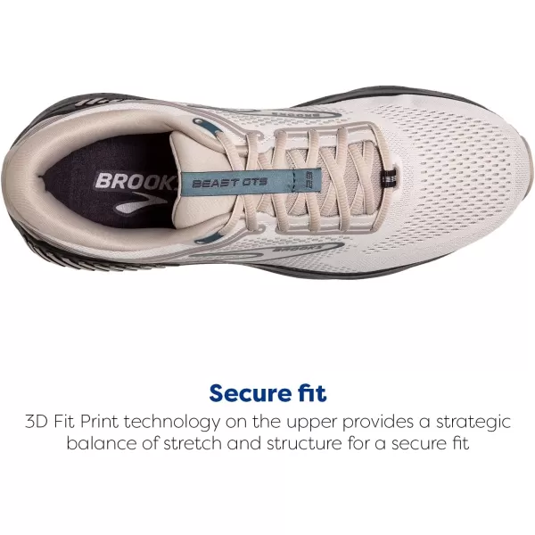 Brooks Mens Beast GTS 23 Supportive Running ShoeChateau GreyWhite SandBlue