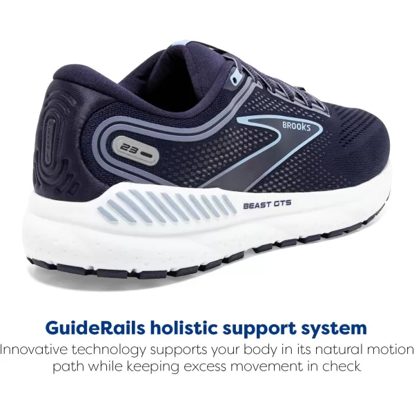 Brooks Mens Beast GTS 23 Supportive Running ShoePeacoatBlueWhite