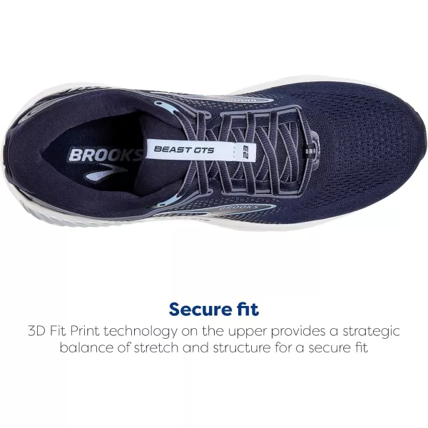 Brooks Mens Beast GTS 23 Supportive Running ShoePeacoatBlueWhite