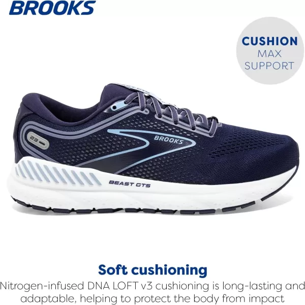 Brooks Mens Beast GTS 23 Supportive Running ShoePeacoatBlueWhite