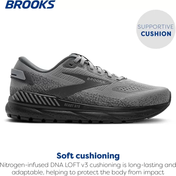 Brooks Mens Beast GTS 24 Supportive Running ampamp Walking ShoePrimer GreyEbony