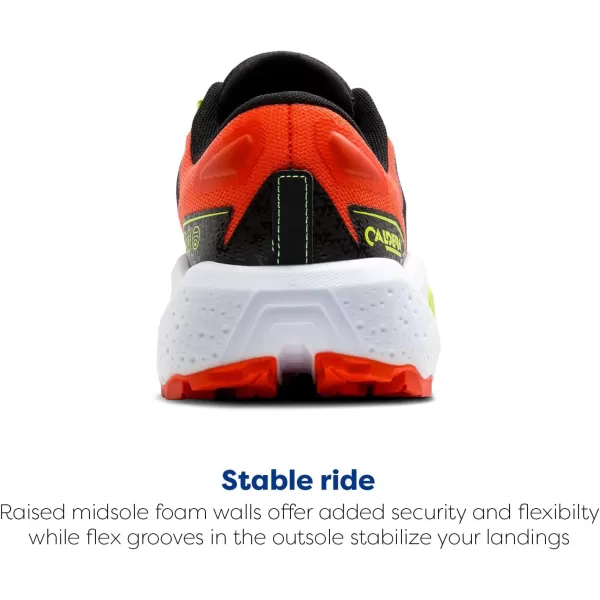 Brooks Mens Caldera 7 Trail Running ShoeCherry TomatoPhantomLime