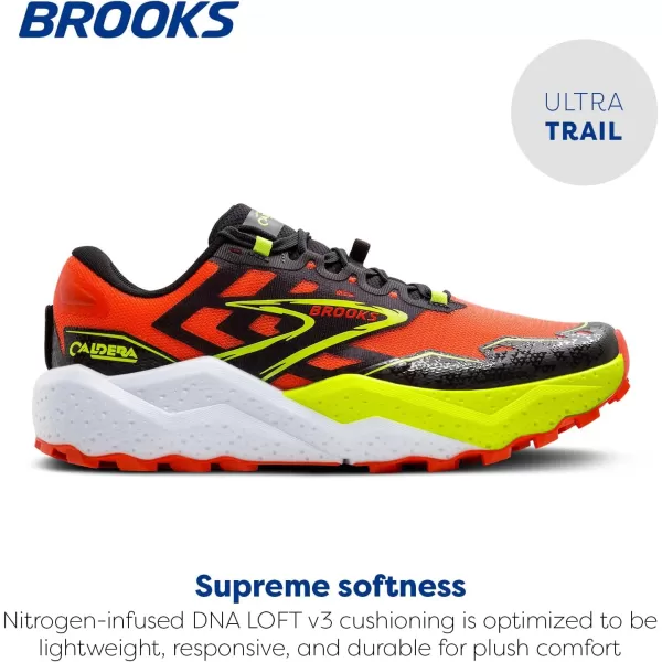 Brooks Mens Caldera 7 Trail Running ShoeCherry TomatoPhantomLime