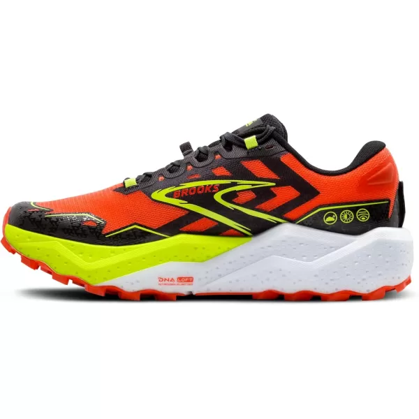 Brooks Mens Caldera 7 Trail Running ShoeCherry TomatoPhantomLime