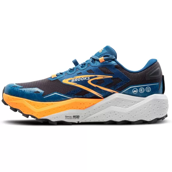Brooks Mens Caldera 7 Trail Running ShoeEbonyBlue SapphireOrange