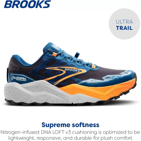 Brooks Mens Caldera 7 Trail Running ShoeEbonyBlue SapphireOrange