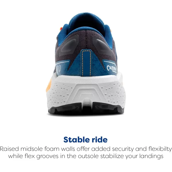 Brooks Mens Caldera 7 Trail Running ShoeEbonyBlue SapphireOrange