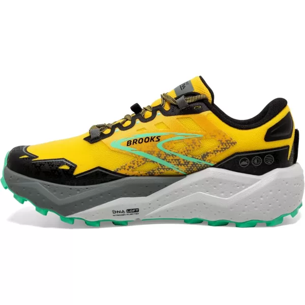 Brooks Mens Caldera 7 Trail Running ShoeLemon ChromeBlackSpringbud