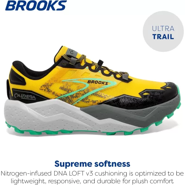 Brooks Mens Caldera 7 Trail Running ShoeLemon ChromeBlackSpringbud