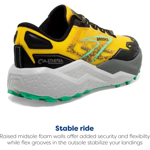 Brooks Mens Caldera 7 Trail Running ShoeLemon ChromeBlackSpringbud
